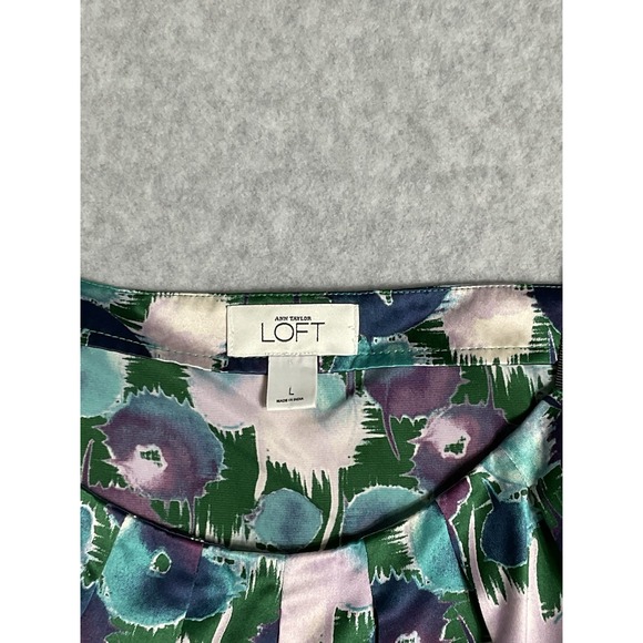 Ann Taylor Loft Women's Tank Top Water Color Print Blouse Top Shirt Size L - Picture 6 of 9